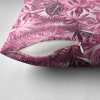 Hawaii Pink Tropical Leaves Pillow Cover - Polynesian Pride