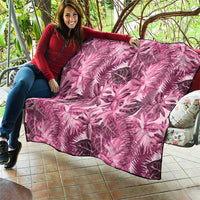 Hawaii Pink Tropical Leaves Quilt - Polynesian Pride