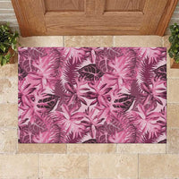 Hawaii Pink Tropical Leaves Rubber Doormat LT01 Pink - Polynesian Pride