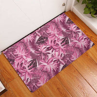 Hawaii Pink Tropical Leaves Rubber Doormat LT01 - Polynesian Pride