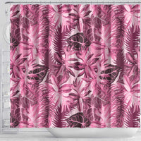 Hawaii Pink Tropical Leaves Shower Curtain - Polynesian Pride