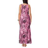 Hawaii Pink Tropical Leaves Tank Maxi Dress - Polynesian Pride