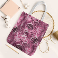 Hawaii Pink Tropical Leaves Tote Bag - Polynesian Pride