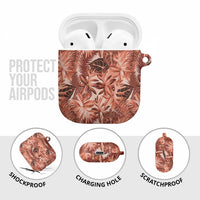 Hawaii Red Brown Tropical Leaves AirPods Case LT01 - Polynesian Pride