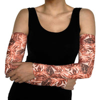 Hawaii Red Brown Tropical Leaves Arm Sleeves - Polynesian Pride