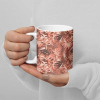 Hawaii Red Brown Tropical Leaves Ceramic Mug - Polynesian Pride