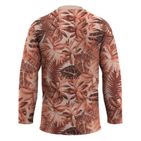 Hawaii Red Brown Tropical Leaves Hockey Jersey LT01 - Polynesian Pride