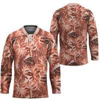 Hawaii Red Brown Tropical Leaves Hockey Jersey LT01 - Polynesian Pride