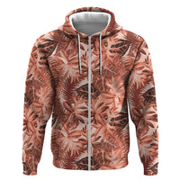 Hawaii Red Brown Tropical Leaves Hoodie - Polynesian Pride
