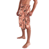 Hawaii Red Brown Tropical Leaves Lavalava - Polynesian Pride