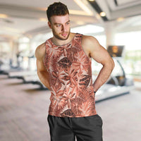 Hawaii Red Brown Tropical Leaves Men Tank Top LT01 Brown - Polynesian Pride