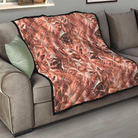 Hawaii Red Brown Tropical Leaves Quilt - Polynesian Pride
