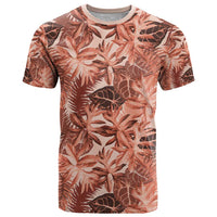 Hawaii Red Brown Tropical Leaves T Shirt - Polynesian Pride