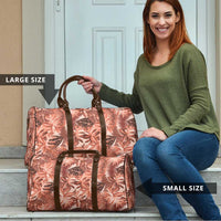 Hawaii Red Brown Tropical Leaves Travel Bag - Polynesian Pride