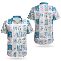 Hawaii Coastal Summer Postcard Couples Matching Off Shoulder Maxi Dress and Hawaiian Shirt LT01 - Polynesian Pride