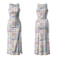 Aloha Summer Posters Grunge Textures Couples Matching Tank Maxi Dress and Hawaiian Shirt