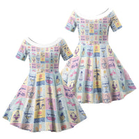 Aloha Summer Posters Grunge Textures Family Matching Short Sleeve Bodycon Dress and Hawaiian Shirt