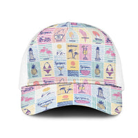 Aloha Summer Posters Grunge Textures Mesh Trucker Cap LT01 One Size White Multicolor - Polynesian Pride
