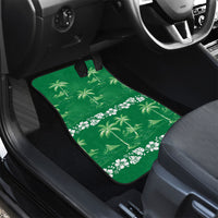 Green Hawaii Palm Tree Hibiscus Car Mats Fantasy Summer Vibe