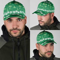 Green Hawaii Palm Tree Hibiscus Classic Cap Fantasy Summer Vibe