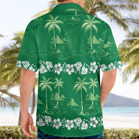 Green Hawaii Palm Tree Hibiscus Hawaiian Shirt Fantasy Summer Vibe LT01 - Polynesian Pride