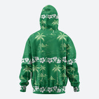Green Hawaii Palm Tree Hibiscus Hoodie Fantasy Summer Vibe LT01 - Polynesian Pride