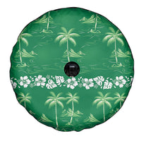 Green Hawaii Palm Tree Hibiscus Spare Tire Cover Fantasy Summer Vibe LT01 - Polynesian Pride