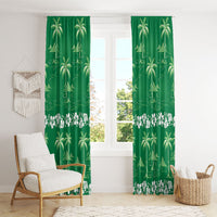 Green Hawaii Palm Tree Hibiscus Window Curtain Fantasy Summer Vibe LT01 - Polynesian Pride