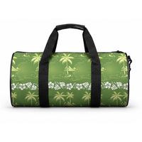 Olive Green Hawaii Palm Tree Hibiscus Duffle Bag Fantasy Summer Vibe