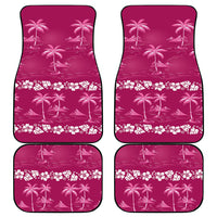 Pink Hawaii Palm Tree Hibiscus Car Mats Fantasy Summer Vibe
