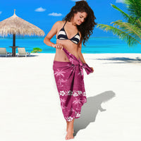 Pink Hawaii Palm Tree Hibiscus Sarong Fantasy Summer Vibe LT01 - Polynesian Pride
