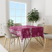 Pink Hawaii Palm Tree Hibiscus Tablecloth Fantasy Summer Vibe