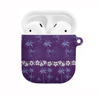 Purple Hawaii Palm Tree Hibiscus AirPods Case Fantasy Summer Vibe