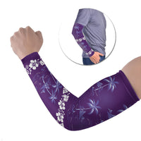 Purple Hawaii Palm Tree Hibiscus Arm Sleeves Fantasy Summer Vibe