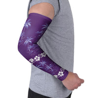 Purple Hawaii Palm Tree Hibiscus Arm Sleeves Fantasy Summer Vibe
