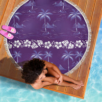 Purple Hawaii Palm Tree Hibiscus Beach Blanket Fantasy Summer Vibe LT01 - Polynesian Pride