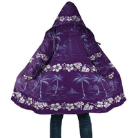 Purple Hawaii Palm Tree Hibiscus Cloak Fantasy Summer Vibe