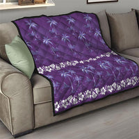 Purple Hawaii Palm Tree Hibiscus Quilt Fantasy Summer Vibe