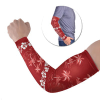 Red Hawaii Palm Tree Hibiscus Arm Sleeves Fantasy Summer Vibe