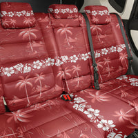Red Hawaii Palm Tree Hibiscus Back Car Seat Cover Fantasy Summer Vibe LT01 - Polynesian Pride