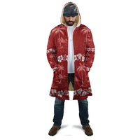 Red Hawaii Palm Tree Hibiscus Cloak Fantasy Summer Vibe