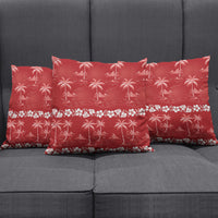 Red Hawaii Palm Tree Hibiscus Pillow Cover Fantasy Summer Vibe LT01 - Polynesian Pride