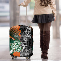 New Zealand and Ireland Rugby Luggage Cover Silver Fern With Shamrock 2023 World Cup LT01 - Polynesian Pride