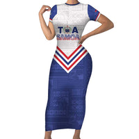 Custom Toa Samoa Rugby Short Sleeve Bodycon Dress 1992-1993 Special Edition - Polynesian Pride