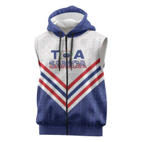 Custom Toa Samoa Rugby Sleeveless Zip Hoodie 1992-1993 Special Edition LT01 Blue - Polynesian Pride