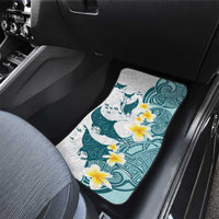 Maori Manta Ray Plumeria Teal Car Mats LT01 - Polynesian Pride