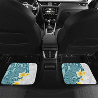 Maori Manta Ray Plumeria Teal Car Mats LT01 Set 2pcs - Back Teal - Polynesian Pride