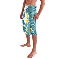 Maori Manta Ray Plumeria Teal Lavalava LT01 - Polynesian Pride