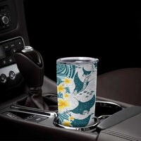 Maori Manta Ray Plumeria Teal Tumbler Cup LT01 - Polynesian Pride