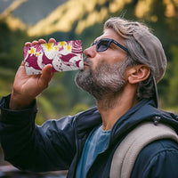 Maori Manta Ray Plumeria Royal Pink 4 in 1 Can Cooler Tumbler